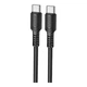 Кабель для зарядки и передачи данных USB Borofone BX116 Nylon Type-C to Type-C 60W/3A длина 1м Black - изображение 1