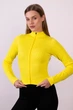 Женский лонгслив на молнии в рубчик Giulia Flex longsleeve "Bare" L96 S Yellow-cold lemon, спортивный лонгслив, из микрофибры, приталенный - изображение 4
