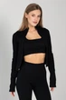 Женский лонгслив на молнии в рубчик Giulia Flex longsleeve "Bare" L96 L Black, спортивный лонгслив, из микрофибры, приталенный - изображение 5