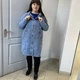 Кардиган женский джинсовый с капюшоном большой размер 58 голубой - изображение 3