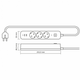 Мережевий подовжувач із заземленням 3 розетки/2USB-A/1Type-C 3м з кнопкою білий VF-PD33G2U1C-W Oncord Videx - изображение 3
