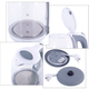 Електрочайник 1,7л 1850-2200W пластик (диск) білий/сірий 1720G KAMILLE - зображення 2