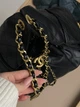 Сумка жіноча Chanel шкіряна 1 відділення бокові кишені на магнітах шнурок чорна 33×26×15 см (Premium-A132) - зображення 6