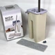 Швабра з відром для прибирання будинку MOP Scratch Cleaning, плоска швабра з віджимом, набір для вологого прибирання, швабра + відро 4л з автоматичним віджимом та 2 насадками мікрофібри, MSC-543-1-Beige - зображення 3