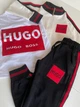 Костюм на мальчика Hugo (зипка+лонгслив+джогеры) 98-104 см бело-черный - изображение 3