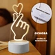 Настольный 3D ночник Heart (светодиодная романтическая лампа-светильник) подарок - изображение 2