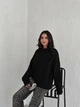 Удлиненный свитер из мягкого трикотажа Оne size 42-48 Черный (2110) - изображение 2