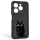 Чохол силіконовий оригінальний Soft Touch з 3D принтом злого кота для Infinix Smart 8 чорний (Повний захист камери) - зображення 1