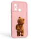 Чохол силіконовий оригінальний Soft Touch з 3D принтом кумедний тед ведмідик для Xiaomi Redmi 11A рожевий (Повний захист камери) - зображення 1