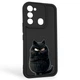 Чехол силиконовый оригинальный Soft Touch с 3D принтом злой котик для TECNO Spark Go 2022 (KG5m) черный (Полная защита камеры) - изображение 1