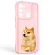 Чехол силиконовый оригинальный Soft Touch с 3D принтом мема сибу для TECNO Spark Go 2022 (KG5m) розовый (Полная защита камеры) - изображение 1