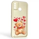 Чохол силіконовий Soft Touch з 3D принтом милий ведмедик для Tecno Spark 6 Go (KE5) молочний (Повний захист камери) - зображення 1