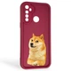 Чехол силиконовый Soft Touch с 3D принтом мема сибу для Realme C3 бордовый (Полная защита камеры) - изображение 1
