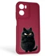 Чохол силіконовий Soft Touch з 3D принтом злого кота для Motorola G05 бордовий (Повний захист камери) - зображення 1