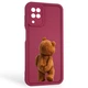 Чохол силіконовий оригінальний Soft Touch з 3D принтом кумедний тед ведмідик для Samsung Galaxy M12 (SM-M127F) бордовий (Повний захист камери) - зображення 1