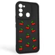 Чехол силиконовый оригинальный Soft Touch с 3D принтом вишенки для TECNO Spark Go 2022 (KG5m) черный (Полная защита камеры) - изображение 1