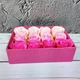 Мыльные розы в подарочной картонной коробке, набор 12 шт, Розовый (Цветы из мыла) - изображение 8