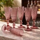 Набір келихів для шампанського з кольорового скла 6 шт Glassware 150мл Червоний EK9022 - изображение 1
