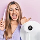УФ-стерилізатор для зубних щіток Toothbrush Sterilizer YQ-S02 настінний тримач з дисплеєм - зображення 8