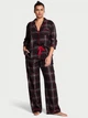 Женская пижама (брюки + Рубашка) Victoria's Secret (2859913888941) Flannel Pajama XS черная - изображение 1