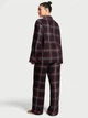 Жіноча піжама (штани + Сорочка) Victoria's Secret (2859913888944) Flannel Pajama L чорна - зображення 2