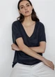 Футболка з льону Massimo Dutti 6862895407c56 S темно-сіра (100005597) - зображення 1