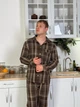 Пижама Brew мужская в клетку рубашка и штаны XXL коричневая (A0139) - изображение 2
