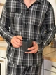 Піжама Brew чоловіча в клітку сорочка і штани L графіт (A0139) - зображення 2