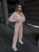 Жіночий велюровий костюм (кофта+штани+топ) Uaclothes 46-48 Бежевий (like36680-171061350) - изображение 5