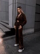 Жіночий велюровий костюм (кофта+штани+топ) Uaclothes 46-48 Коричневий (like36678-171041350) - изображение 4