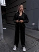 Жіночий велюровий костюм (кофта+штани+топ) Uaclothes 42-44 Чорний (like36675-171011349) - изображение 4