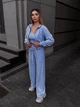 Жіночий велюровий костюм (кофта+штани+топ) Uaclothes 42-44 Блакитний (like36681-171071349) - изображение 3