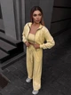 Жіночий велюровий костюм (кофта+штани+топ) Uaclothes 46-48 Жовтий (like36684-171101350) - изображение 5