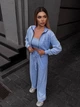 Жіночий велюровий костюм (кофта+штани+топ) Uaclothes 42-44 Блакитний (like36681-171071349) - изображение 5