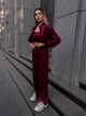 Жіночий велюровий костюм (кофта+штани+топ) Uaclothes 42-44 Бордовий (like36676-171021349) - изображение 1