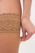 Панчохи зі швом на силіконовій резинці Giulia CHIC 20 calze 1/2 Beige-daino, капронові з мереживною резинкою, тонкі бежеві - зображення 4