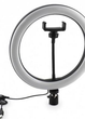 Кольцевая лампа RING FILL LIGHT 14 Вт 26см, 3200-5500 К, на штативе 2.1 м с держателем для телефона, черная - изображение 1