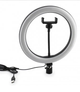 Кольцевая лампа RING FILL LIGHT 14 Вт 26см, 3200-5500 К, на штативе 2.1 м с держателем для телефона, черная - изображение 6