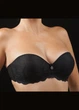 Кружевной комплект белья с push-up (бюстгальтер, трусики, подвязка) Selene 65B, S черный (14001) - изображение 4