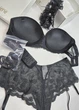 Кружевной комплект белья с push-up (бюстгальтер, трусики, подвязка) Selene 65B, S черный (14001) - изображение 10