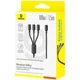 Кабель 3-в-1 Baseus Silky One-for-Three Fast Charging Type-C to Micro USB+Lightning+Type-C 100W (1.5m) black - зображення 3