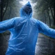 Дождевик с брюками полиэтиленовый водонепроницаемый 2в1 Raincoat Set, защитный дождевой костюм (штаны + куртка) с капюшоном от дождя и влаги, унисекс, размер универсальный Голубой, AH-146-Blue - изображение 10