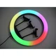 Разноцветная кольцевая RGB LED лампа 36 см 3 крепления смартфона Studio Light + штатив 2м (SMJ-36) - изображение 6