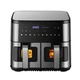 Сенсорная аэрофритюрница Crownberg CB-5556, 11 л/2600 Вт, с двумя чашами, Черный - изображение 1