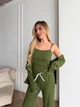 Піжама жіноча трійка сорочка майка штани Rebecca Collection L-XL зелений - зображення 8