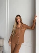 Пижама женская тройка рубашка майка штаны Rebecca Collection L-XL коричневый - изображение 8