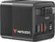Мережевий зарядний пристрій Verbatim GaN Charger 65W Retractable Cable Black (23942322177) - зображення 1
