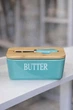 Маслянка керамічна з бамбуковою кришкою та ножем "Butter", блакитна (О8030-144-3) - зображення 1