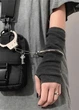 Митенки графитовые трикотажные 35 см серые One Size - изображение 2