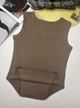 Жіноча майка термо на флісі в рубчик Lavolle L-XL (48-50) Кавовий - изображение 1